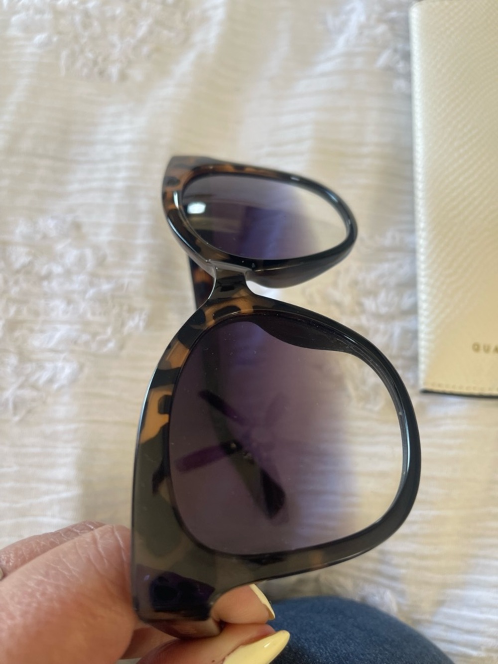 Quay Australia Tortoiseshell Cat-Eye Sunglasses with Brown Gradient Lenses - Picture 9 of 9